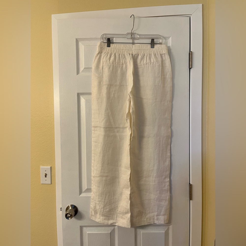 NWOT Athleta Retreat Off White Wide-Leg Linen Pants - Picture 7 of 9